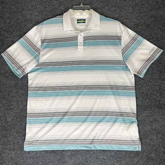 Ben Hogan‎ Shirt Mens Large White Blue Golf Polo Performance Short Sleeve Adult​ - Picture 1 of 7